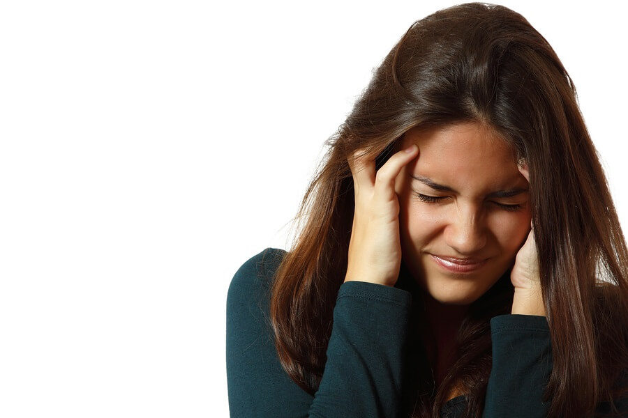 Teen girl with headache