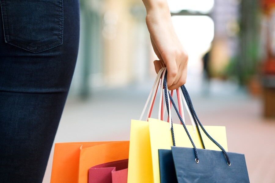 Woman carrying shopping bags