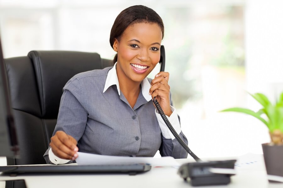 Working woman talking on phone