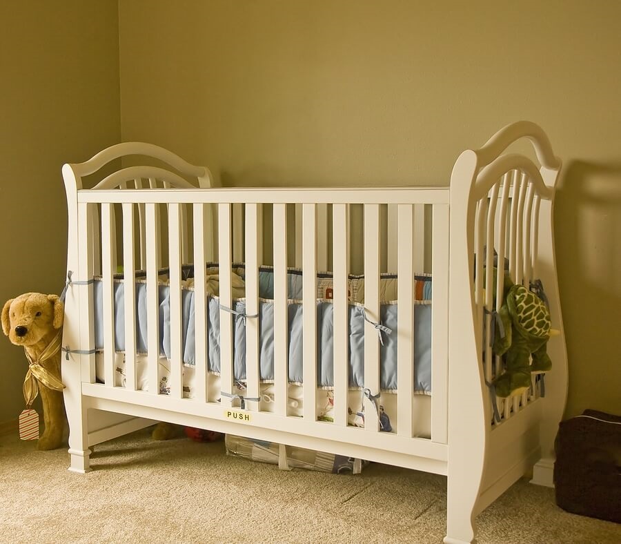 Crib,BabyCrib,Baby'sCrib,WhiteCrib