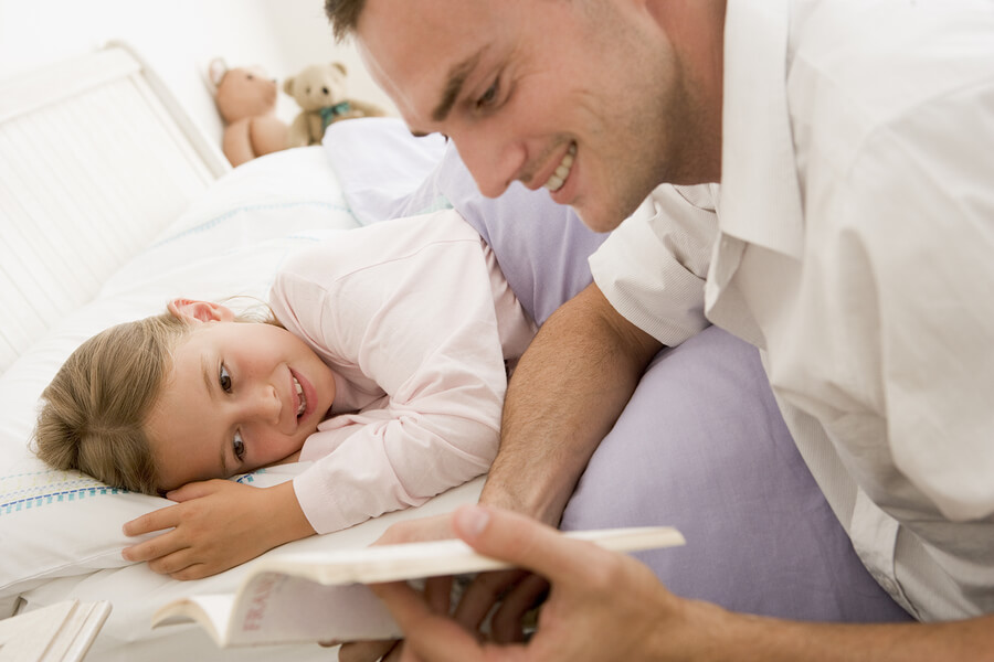 dad reading bedtime story