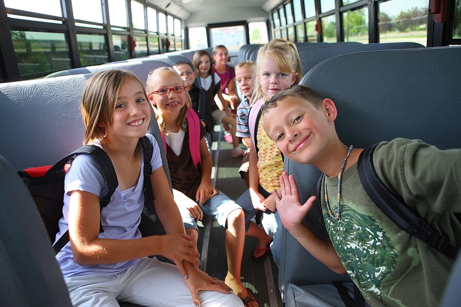 Group of students on school bus