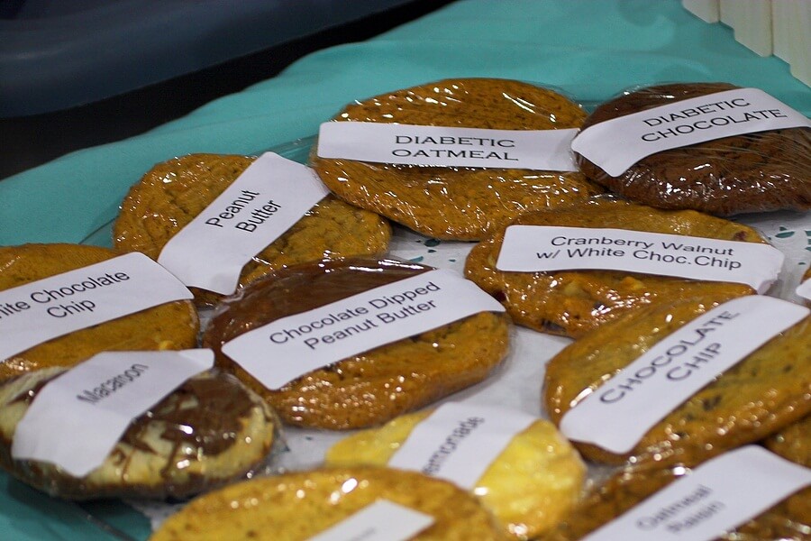 Assorted cookies at bake sale