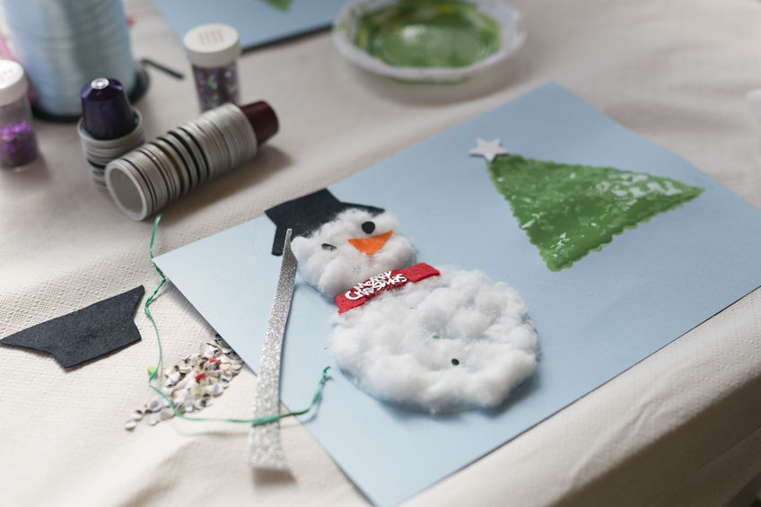 Cotton Ball Holiday Card