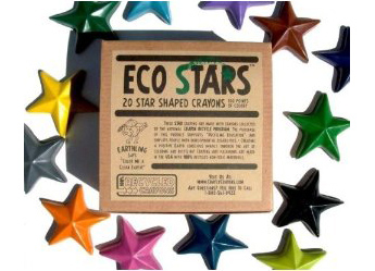 green christmas gift, recycled crayons star shaped