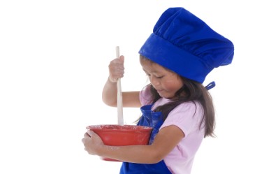 KidsintheKitchen,YoungGirlStirring,StirringIngredients