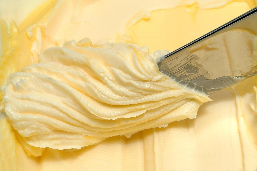 Butter on knife