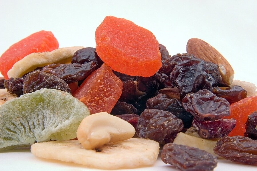 Dried Fruit Mix on White Background